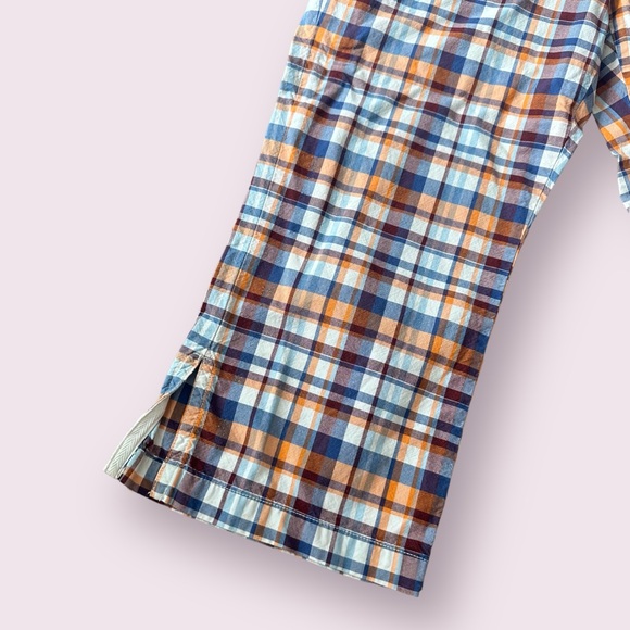 Women’s American Eagle Outfitters Orange Blue White Plaid Capri Pants Size 8 - Picture 2 of 10
